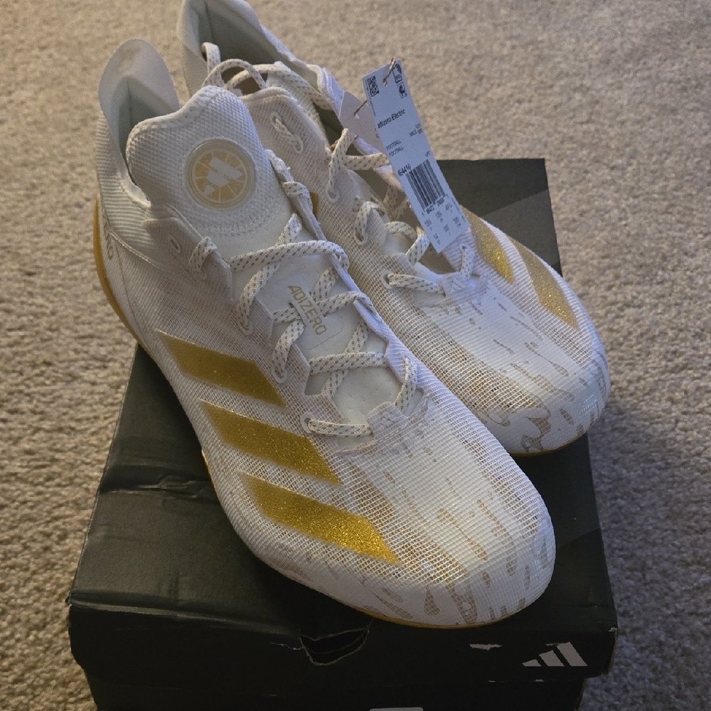 Adidas White and Gold Athletic Sneakers